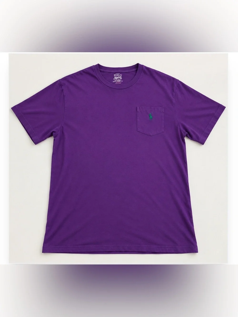 Polo Ralph Lauren Men’s Purple Pocket Tee LT Large Tall Green Pony